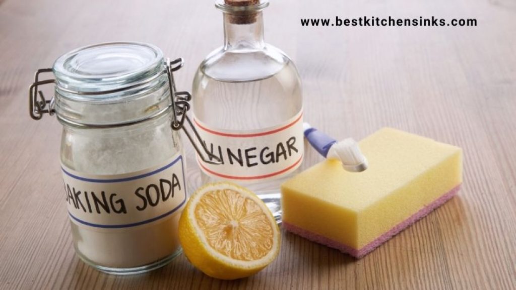 baking soda and vinegar for drain clean and a lemon to smell fresh